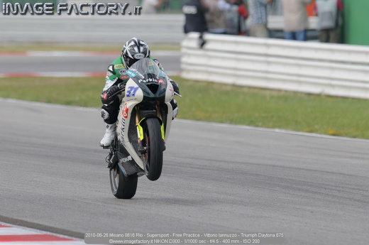 2010-06-26 Misano 0616 Rio - Supersport - Free Practice - Vittorio Iannuzzo - Triumph Daytona 675